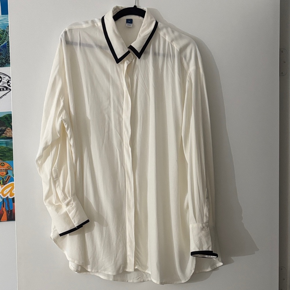 Old Navy Sheer Button Down Top XL